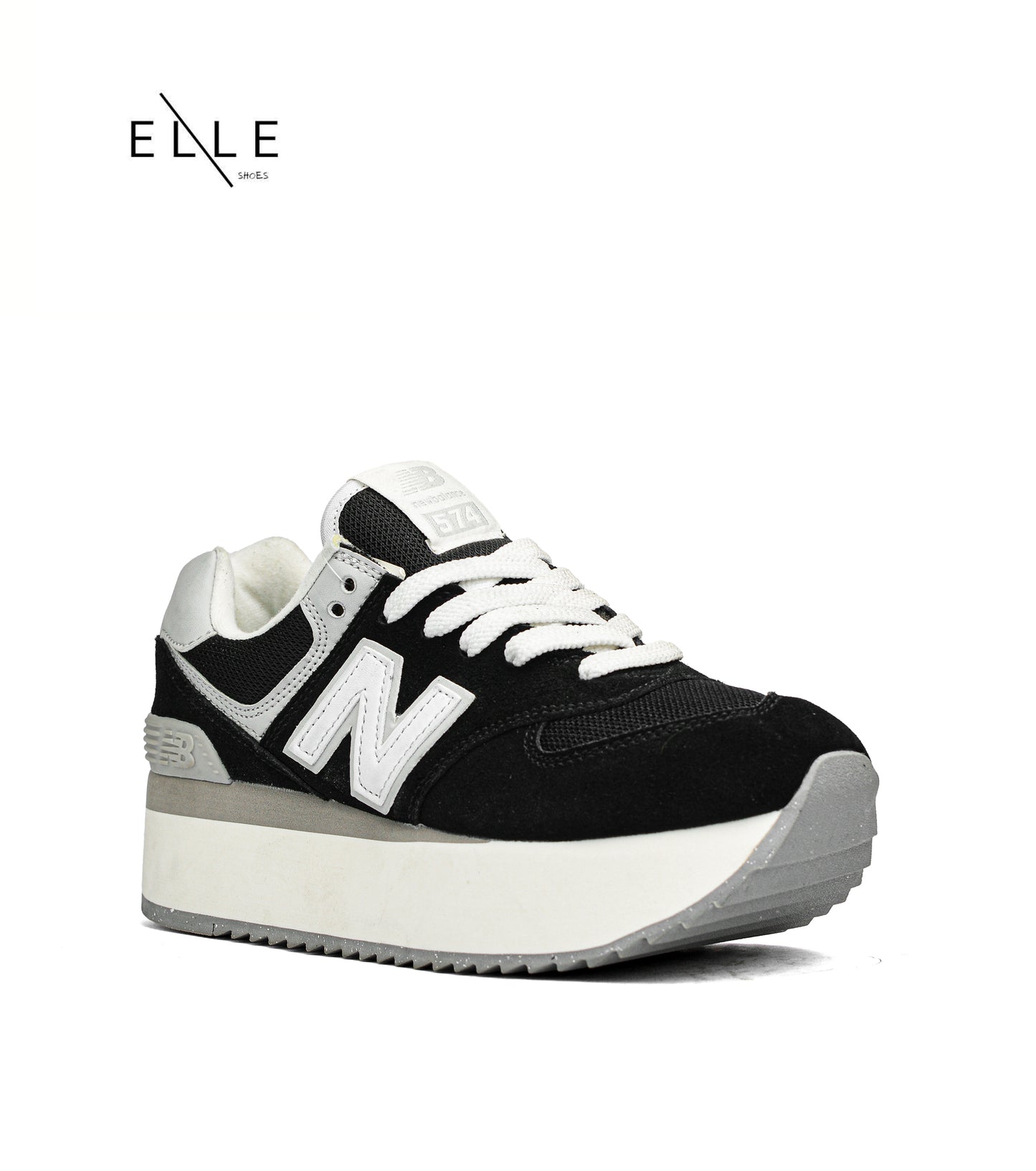 NB 574 PLUS BLACK GREY WHITE ( WOMEN )