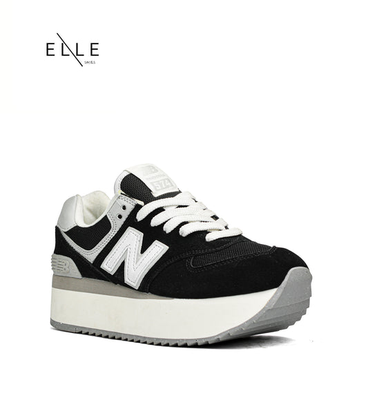 NB 574 PLUS BLACK GREY WHITE ( WOMEN )