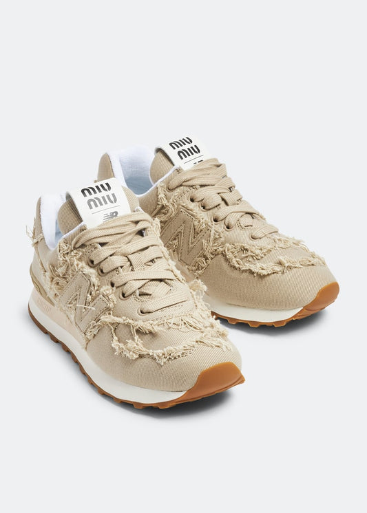 NB 574 MIU  MIU DENIM COLONIAL BEIGE ( WOMEN )